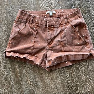Mi Ami Women's Polka Dot Rust/Brown Shorts (Size: Small)